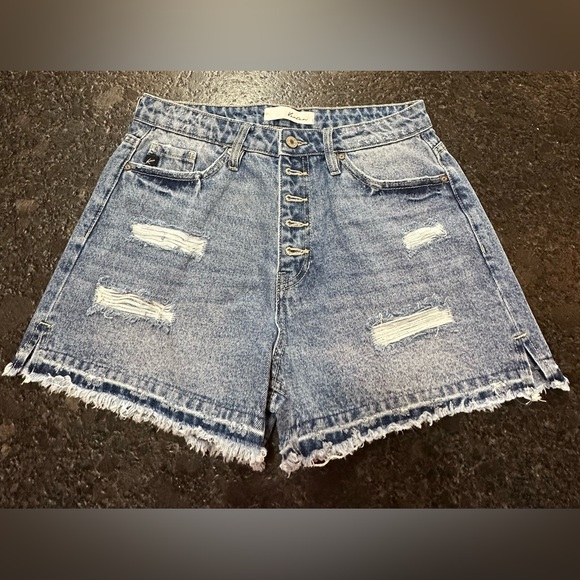 KanCan Pants - KanCan Light Blue Distressed Jean Shorts